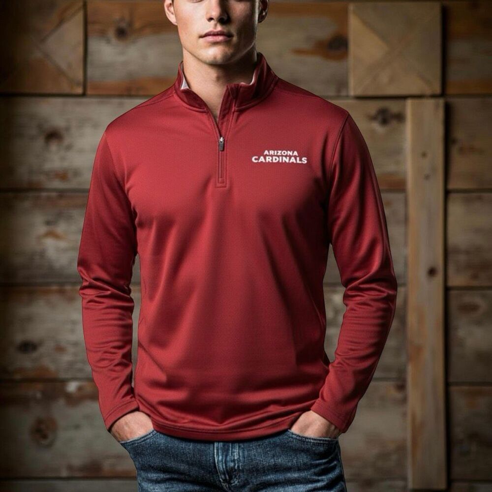 NFL Team Apperal 1/4 Zip TX3 Warm Arizona Cadinals Sweatshirt Size Large